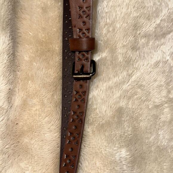 Target Brown Thin Belt with Geometric Cut-Outs | Sz OS - Picture 2 of 4